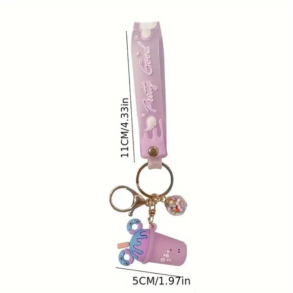 NWT Keychain Bag Charm Frap Disney Ears Purple - Picture 2 of 2